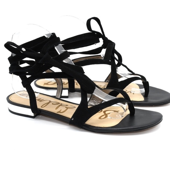Sam Edelman Black ‘Davina’ Wrap Sandals - Picture 2 of 7